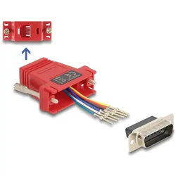 Delock D-Sub 15 Pin Stecker zu RJ12 Buchse Montagesatz rot