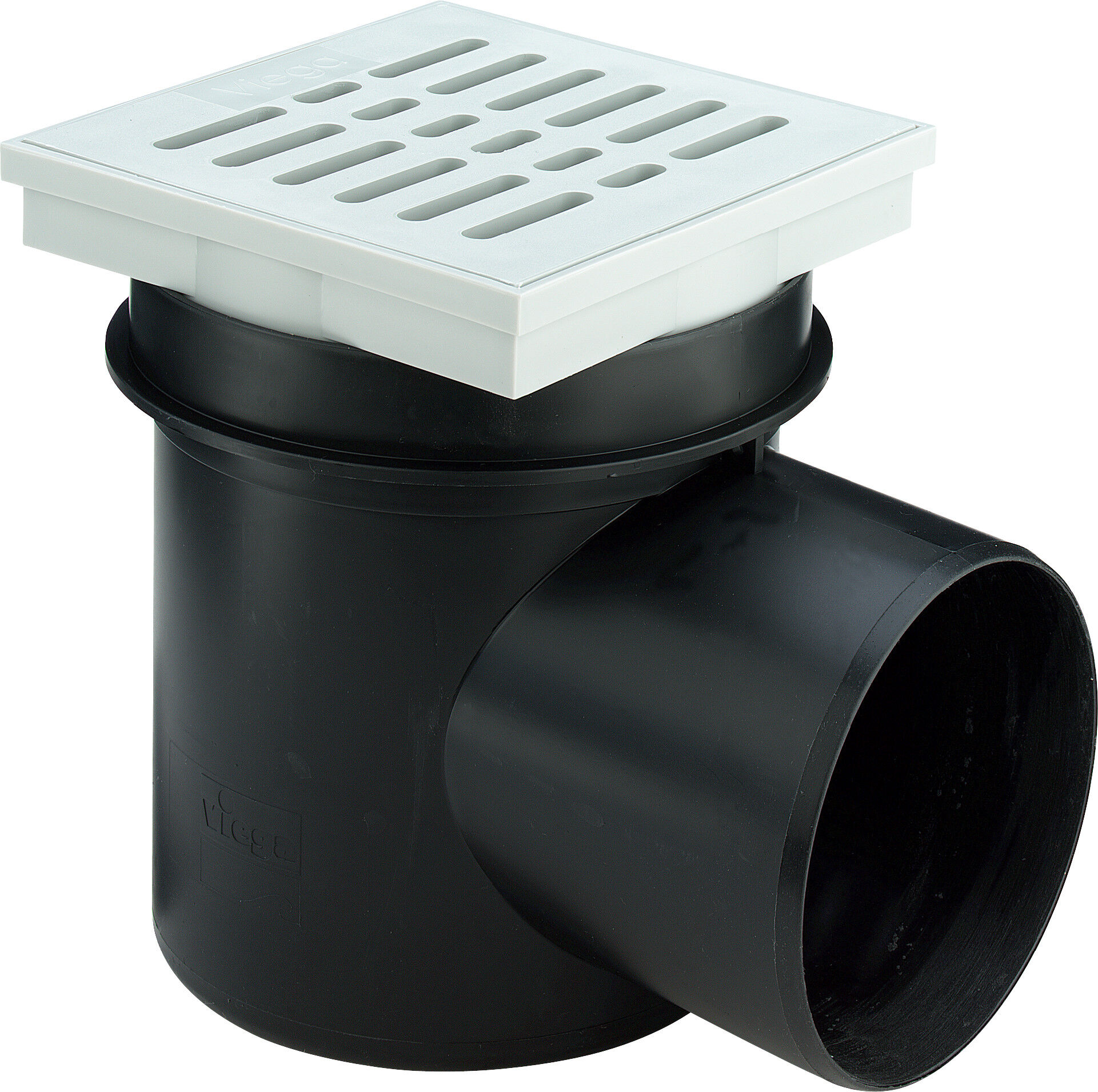 Viega Siphon de cave Kellermeister 148607 plastique noir, DN 100, siphon vertical, sans siphon