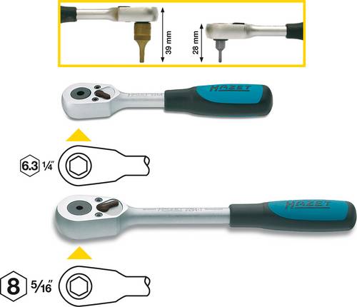 Hazet 2264-1 Bit-Ratsche 5/16" (8 mm) 200mm