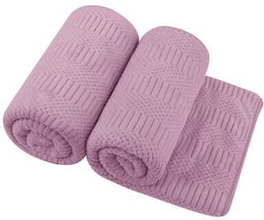 JML "2 Pack Premium Jacquard Fleece Bath Towel, Velvet Highly Absorbent Towels 30""x60"""