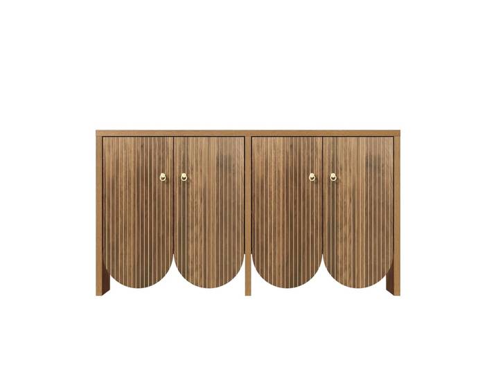 Buffet vintage en bois foncé avec portes sculptées