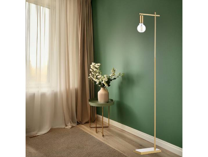 Lampadaire Cross 35 x 150 x 15cm Doré Matériau : Métal Surface en métal : Brossé Type de métal : Fer E27