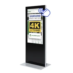 Digitale Infostele SLIM 50" alu/schwarz - einseitig - Samsung  Display mit Touch-Funktion- Digital Signage Display inklusive Mediaplayer