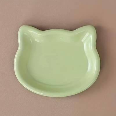 Perfect Picks Market Anti Black Chin Cat Food Dish Multi Compartment Pet Bowl For Healthy Feeding 1pc Green