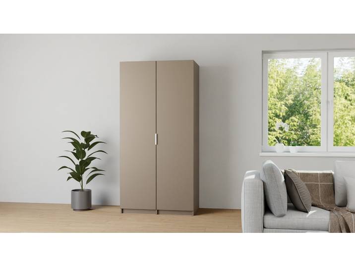 Kleiderschrank planen in Greige MDF Lackiert Beige­grau