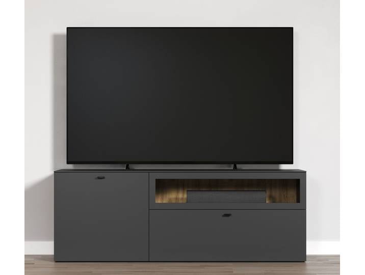 TV Lowboard Bellugi 1 , Anthrazit / Evoke Eiche