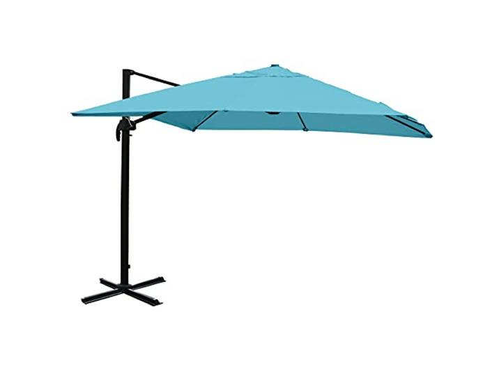 Mendler Gastronomie-Ampelschirm HWC-A96 3x4m Polyester - türkis