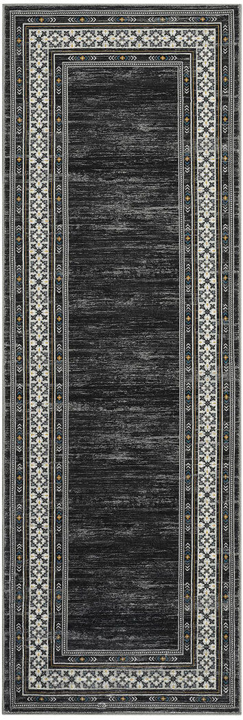 London Boutique Striped Area Rug Black 200*290cm