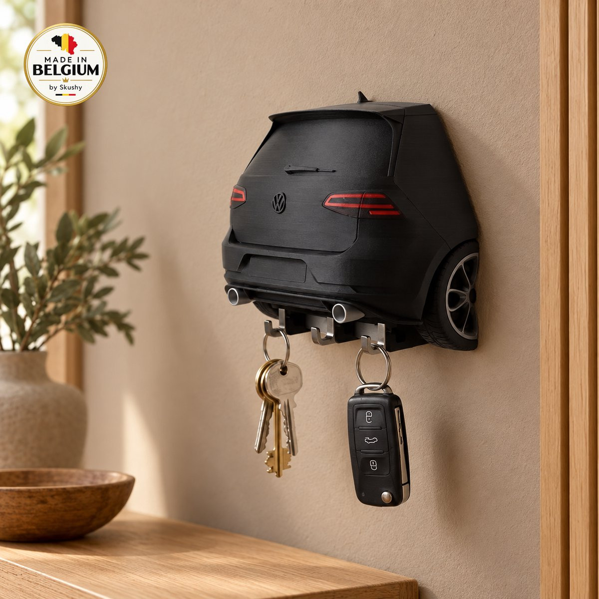 Skushy Volkswagen Golf 7 GTI Sleutelhouder - Autosleutel Wandhouder en Sleutelhanger Rek voor Garage Decoratie