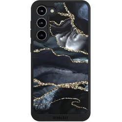 Nivocase Handyhülle für Samsung Galaxy S23+ Hülle NIVOpure Case Schwarz Glitzer Look Marmor Trends (Samsung Galaxy S23+), Smartphone Hülle, Schwarz