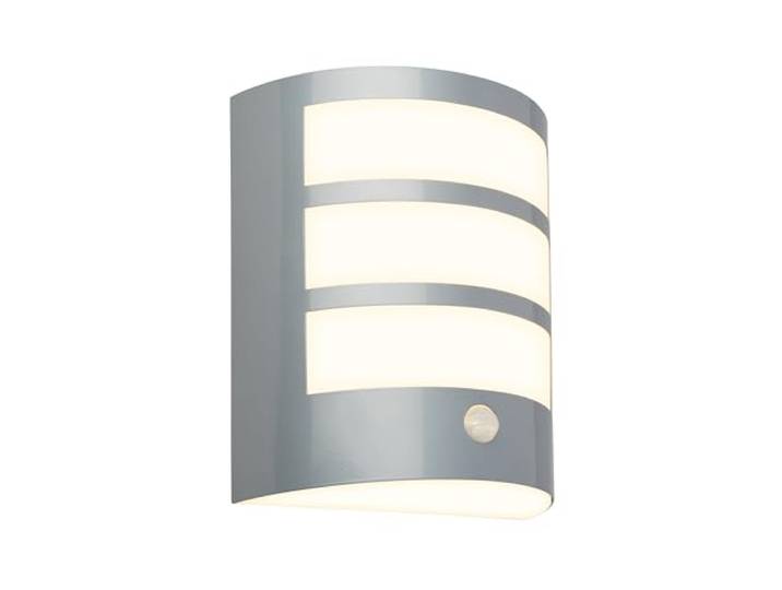 BRILONER - Applique murale LED sans alimentation électrique avec détecteur de mouvement\, capteur crépusculaire\, minuterie de 20 s\, lampe extérieure\, 18x15x7 cm\, chrome mat