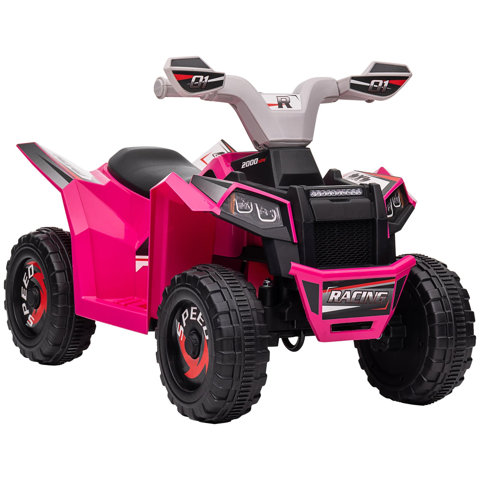 HOMCOM Elektrische kinderquad roze voor 18-36 maanden met 25 kg draagvermogen