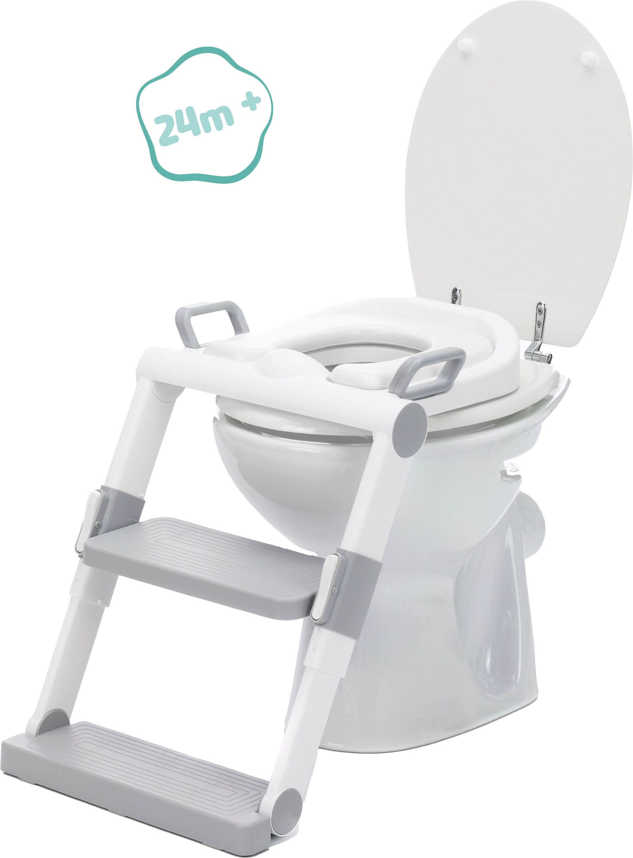 Toilettentrainer FILLIKID "Toilet-Trainer, weiß/grau", Kinder, grau (weiß, grau), Kunststoff, Töpfchen Toilettentrainer