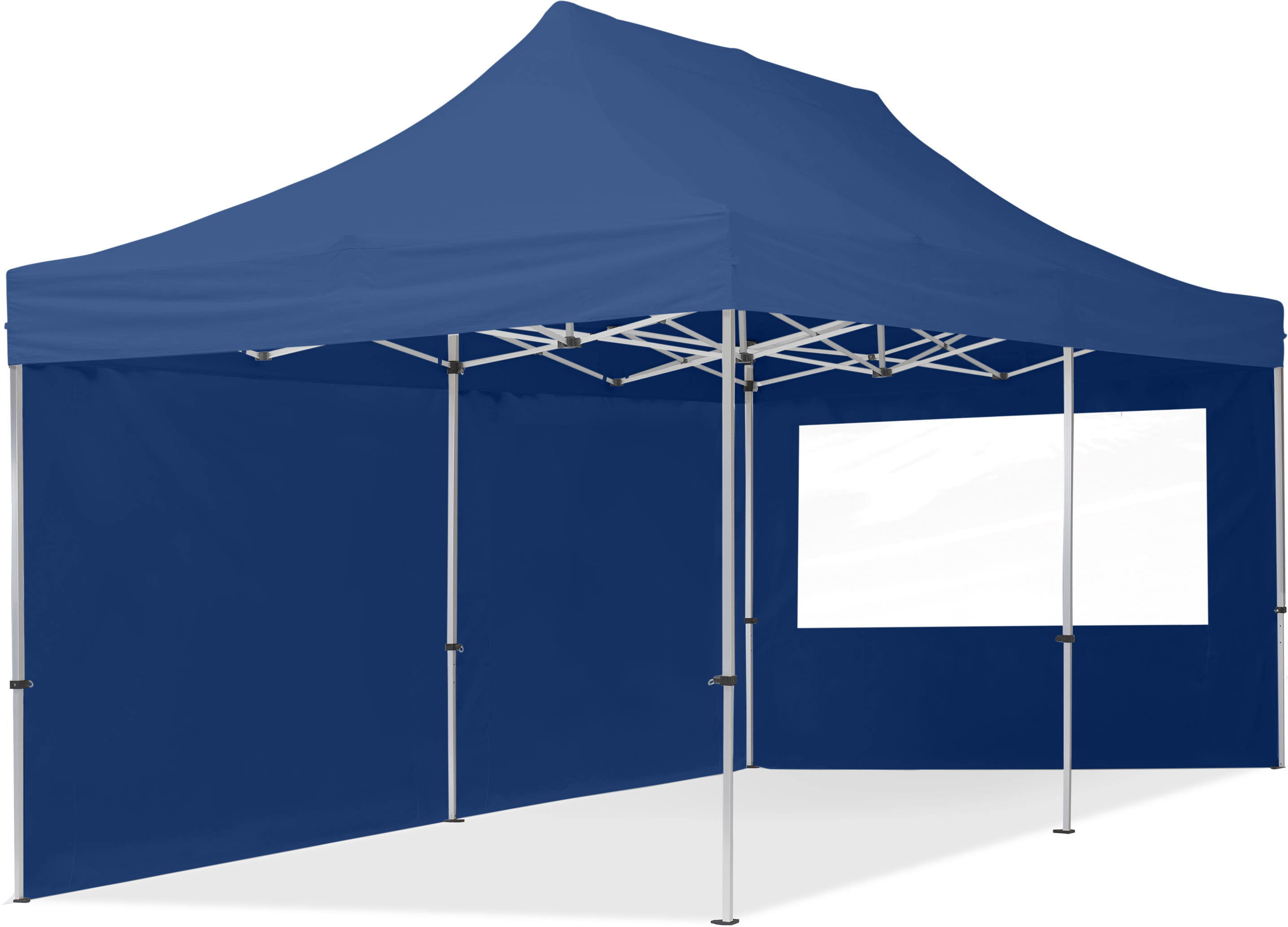 TOOLPORT 3x6m Alumiini pop-up teltta, sis. 2 sivuseinää, tummansininen - (59019)