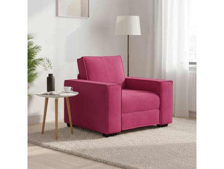 HEFZGDB Weinroter Samt Sessel 60 cm Breite mit Holz Metall Gestell und Polsterung für Wohnzimmer Büro, Bequem Loungesofa mit Armlehnen Sitzkomfort Entspannung Lesen Fernsehen