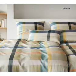 Elegante Bettwäsche Carree - 155x220 cm + 80x80 cm	pistazie
