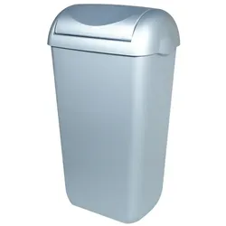 All Care PlastiQline Schwingdeckeleimer Kunststoff 23 L Edelstahl Optik, freistehend oder für Wandmontage