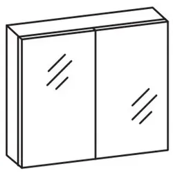 Artiqua Spiegelschrank, Stahlgrau, 070-SDT-3-80-88 070-SDT-3-80-88