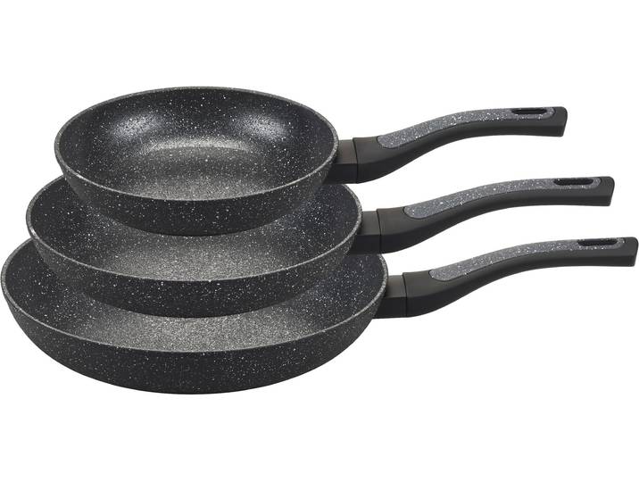 Pfannen-Set MY HOME Dela , schwarz, Pfannen, Pfannen-Set, mit rauer Oberfläche für ein besonderes Braterlebnis