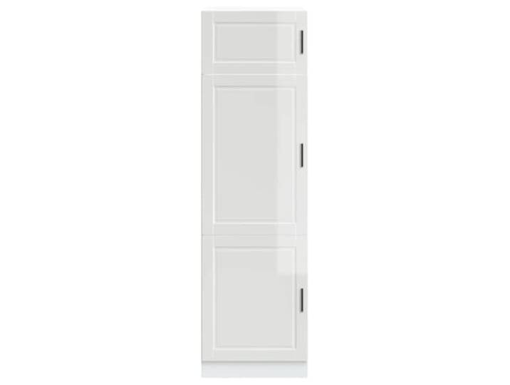 KTHLBRH Küchenschrank Porto weiß glänzend 60 x 57 x 207 cm Robuste Spanplatte, verstellbare Füße, praktische Türen, pflegeleicht