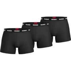 HUGO 3P Triplet Boxer Brief Rot/Schwarz Baumwolle Large Herren