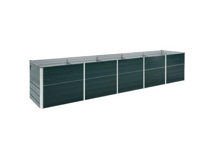 Lit surélevé de jardin Acier galvanisé 400x80x77 cm Vert