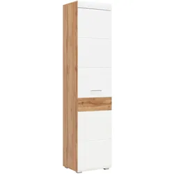 Garderobenschrank in Weiß/Eichefarben