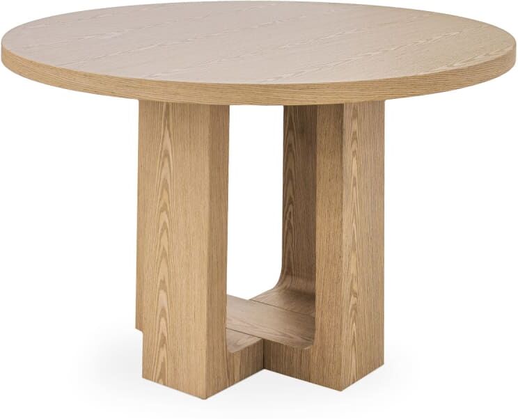 Koketto Home Table de salle à manger ronde fixe de 120 cm en chêne Beige 120x75x120cm