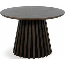 Couchtisch Gobens Ø60 cm Dunkelbraun - Moderner Sofatisch mit zentralem Standfuß