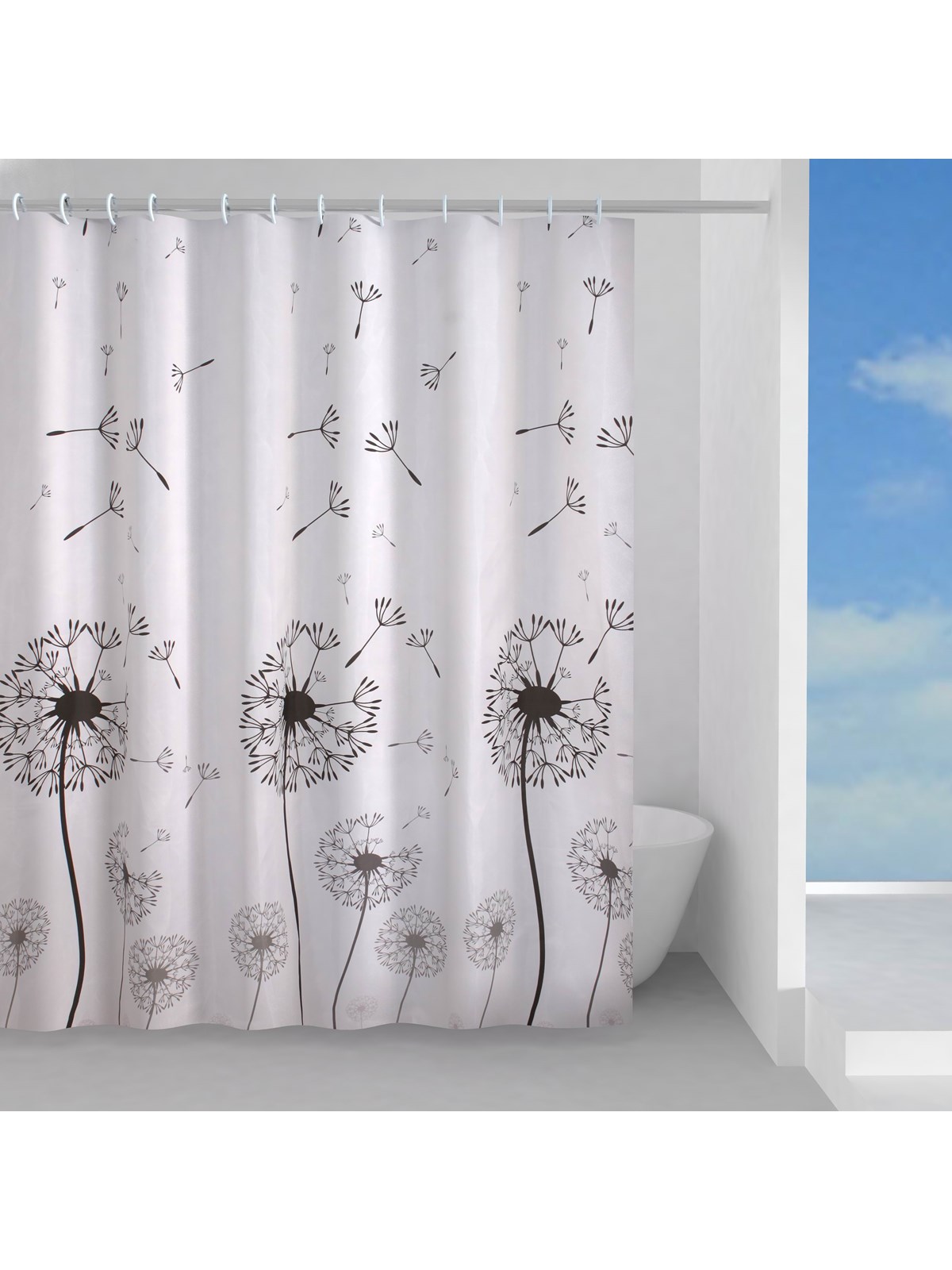 Gedy Duschvorhang schwarze Blume 120x200 cm