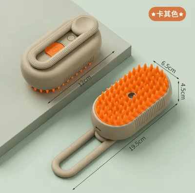 Uplift Curations Electric Pet Spray Comb Electric Hair Removal Comb With Anti Flying Massage Brush For Cats And Dogs khaki