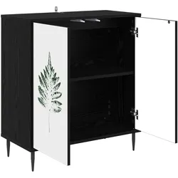 vidaXL, Kommode + Sideboard, Sideboard HANAU Schwarz Eichen-Optik 69 x 33 x 76 cm (33 x 69 x 76 cm)