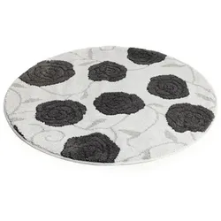 CASA FONDO 1 runder Teppich Rosentraum Mikrofaser waschbar, Ø 100cm