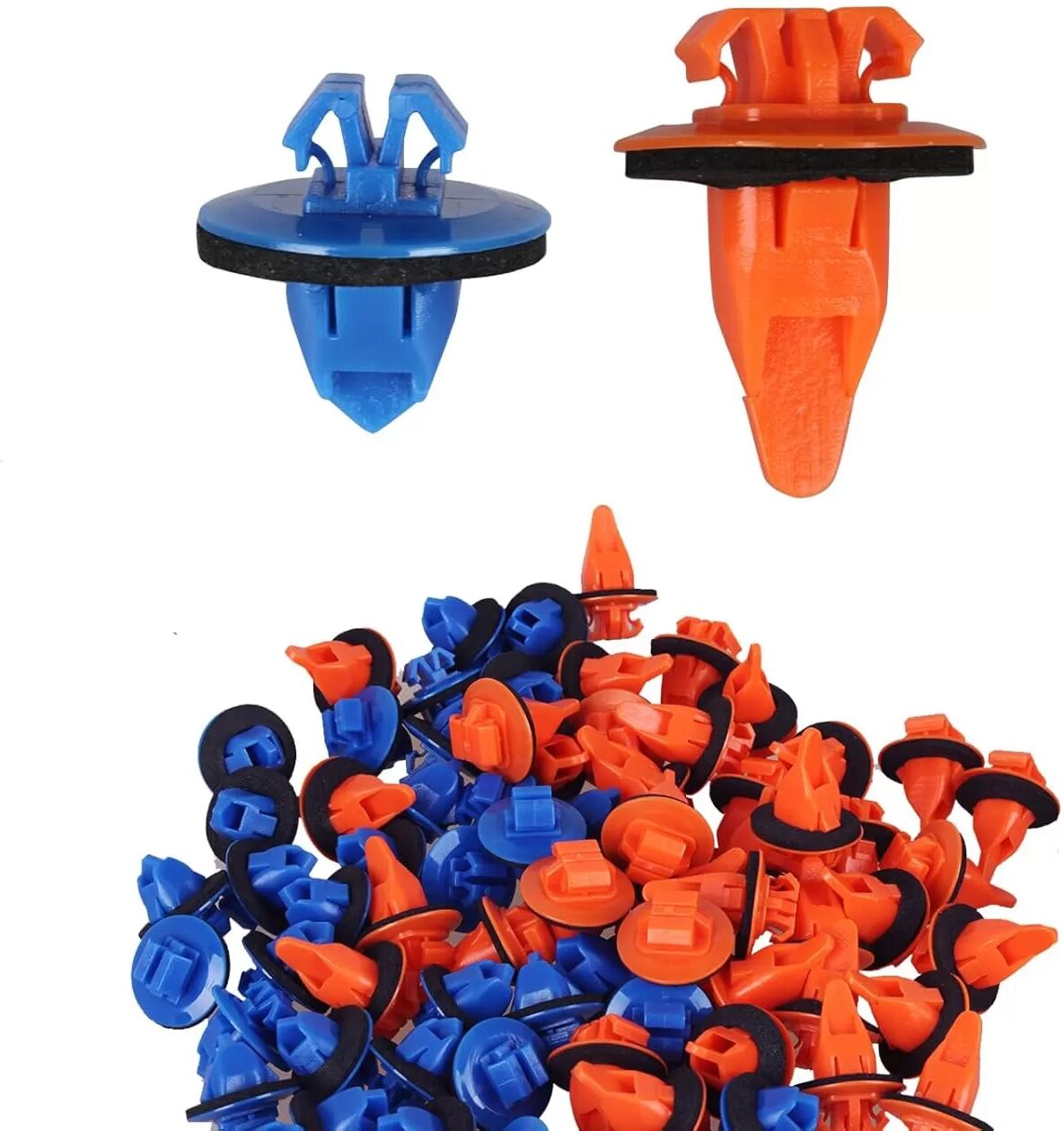 INF 100PCS Clips de panneau de voiture pour Toyota 75495-35010/75397-35010 - Orange et bleu