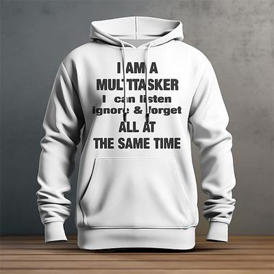 Herren Lustiger Multitasker Hoodie - Ich kann hören ignorieren und alles gleichzeitig vergessen - Lebensstil Humor Grafik Druck