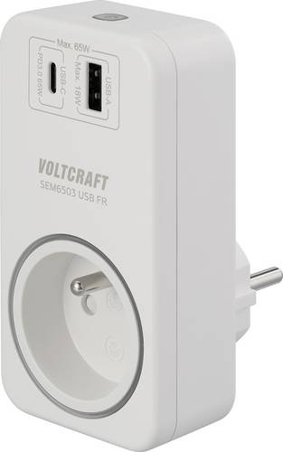 VOLTCRAFT SEM6503 FR Energiekosten-Messgerät USB-Schnittstelle, inkl. Funksteckdose, Datenexport, Datenloggerfunktion