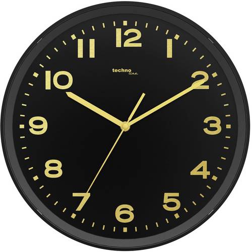 Techno Line WT 8500-1 gold Funk Wanduhr 30cm x 41mm Schwarz