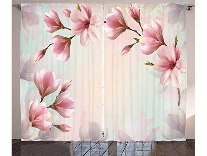 ABAKUHAUS Magnolie Rustikaler Vorhang, Double Exposure Effect, Wohnzimmer Universalband Gardinen mit Schlaufen und Haken, 280 x 245 cm, Dunkle Koralle