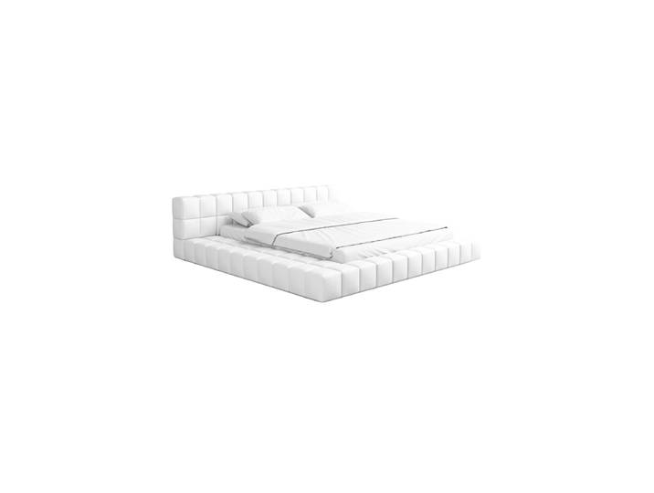 Design Polsterbett „Sora“ mit Ablagefach, Kunstleder Weiss BLOOMINGLOFT Collection