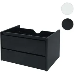 Waschbeckenunterschrank HWC-B19, Waschtischunterschrank Waschtisch Badezimmer, hochglanz Soft-Close 50x80cm ~ schwarz