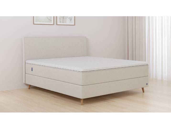 BRUNO Boxspringbett Premium 180x200cm in Creme Ecru Matratzen-Härtegrad: Links H2 / Rechts H3 mehrfach ausgezeichnet in Design & Qualität