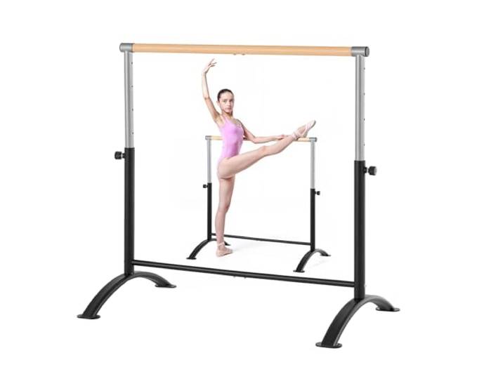 VEVOR Barre à Ballet pour la Maison\, Barre de Danse Portable et autoportante en Acier au Carbone\, équipement de Fitness Anti-Oscillation réglable en Hauteur\, pour entraînement d'équilibre et Pilates