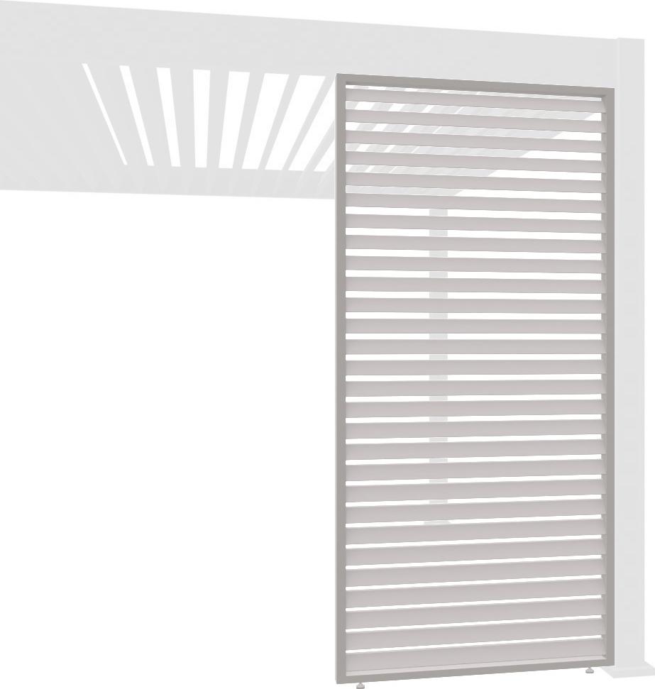 Weide Lamellenwand Sichtschutz horizontal für Pergola Alu Ivory Sand1.13 Meter