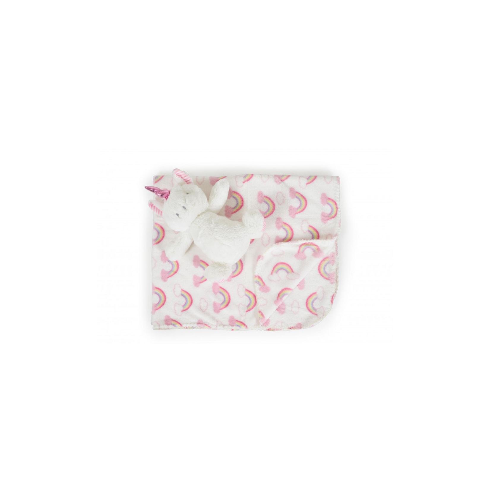 Cangaroo Babydecke 90 x 75 cm mit Plüschtier kuschelige Babydecke Krabbeldecke pink