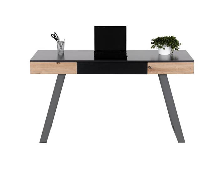 Schreibtisch B 140cm H 60cm Eichefarben/Grau Viola