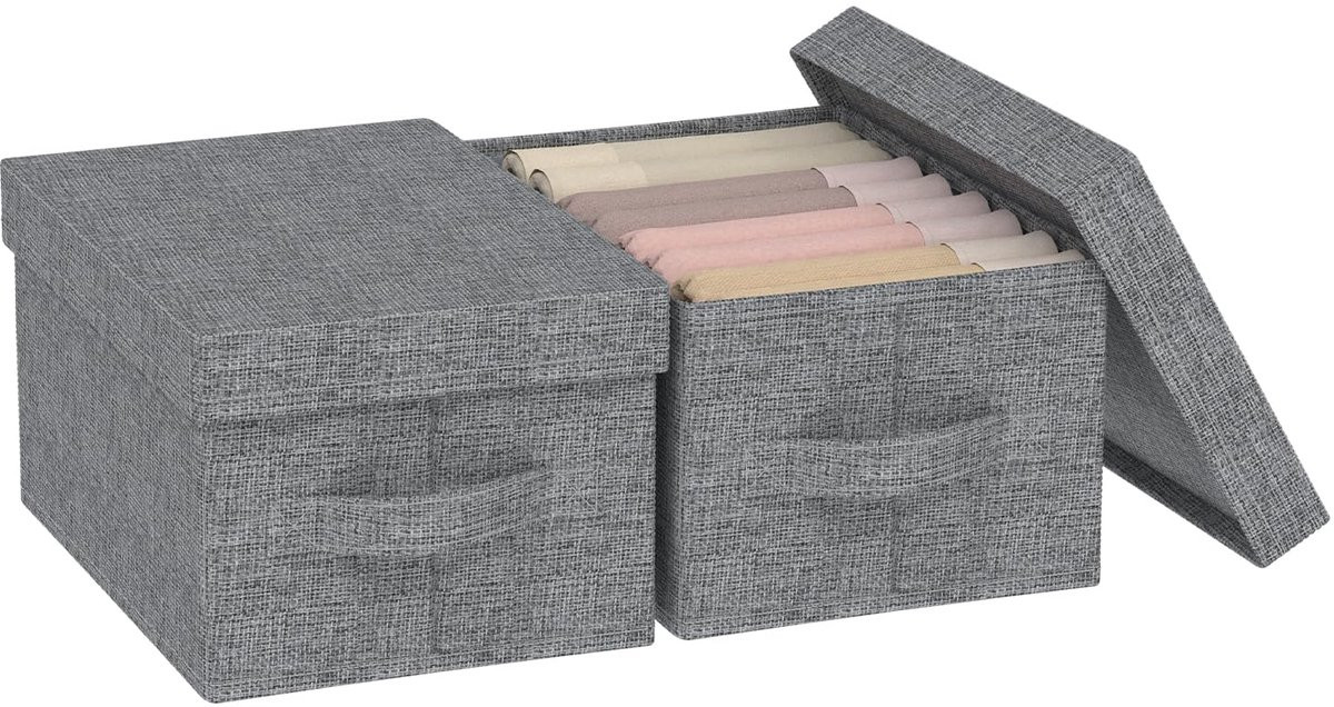 Ibenzoa Robuuste Opbergbox met Deksel en Handgrepen