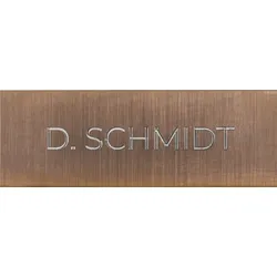 DoorBird D11x Namensschild für eine Ruftaste, individuelle Gravur – Bronze-Optik (PVD)