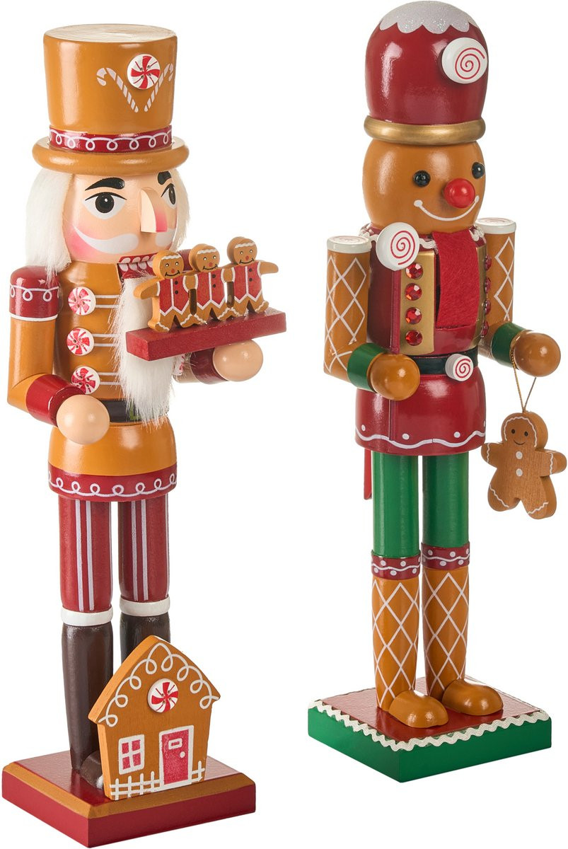 Beliani Decoratie figuur set van 2 - Rood/Oranje - Dennenhout