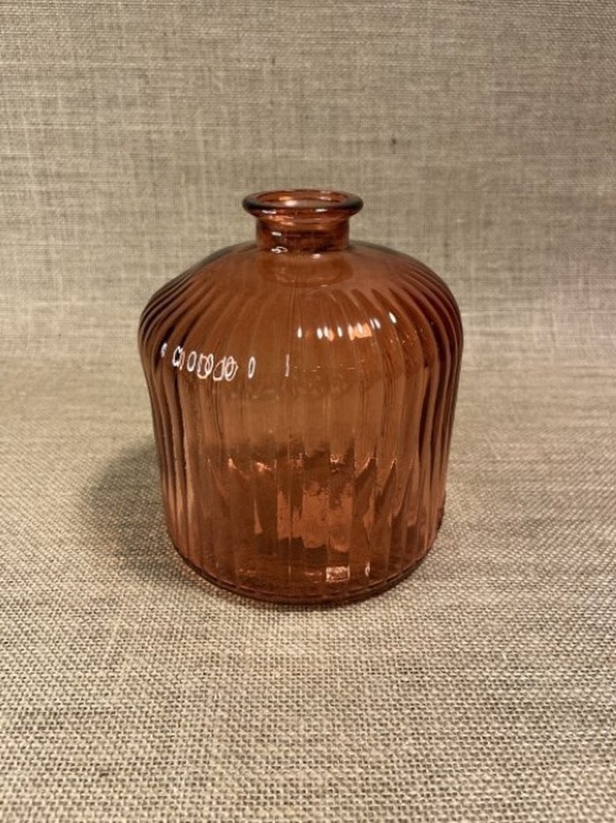 Roze vaas van gerecycled glas, Hoogte: 18,0 cm