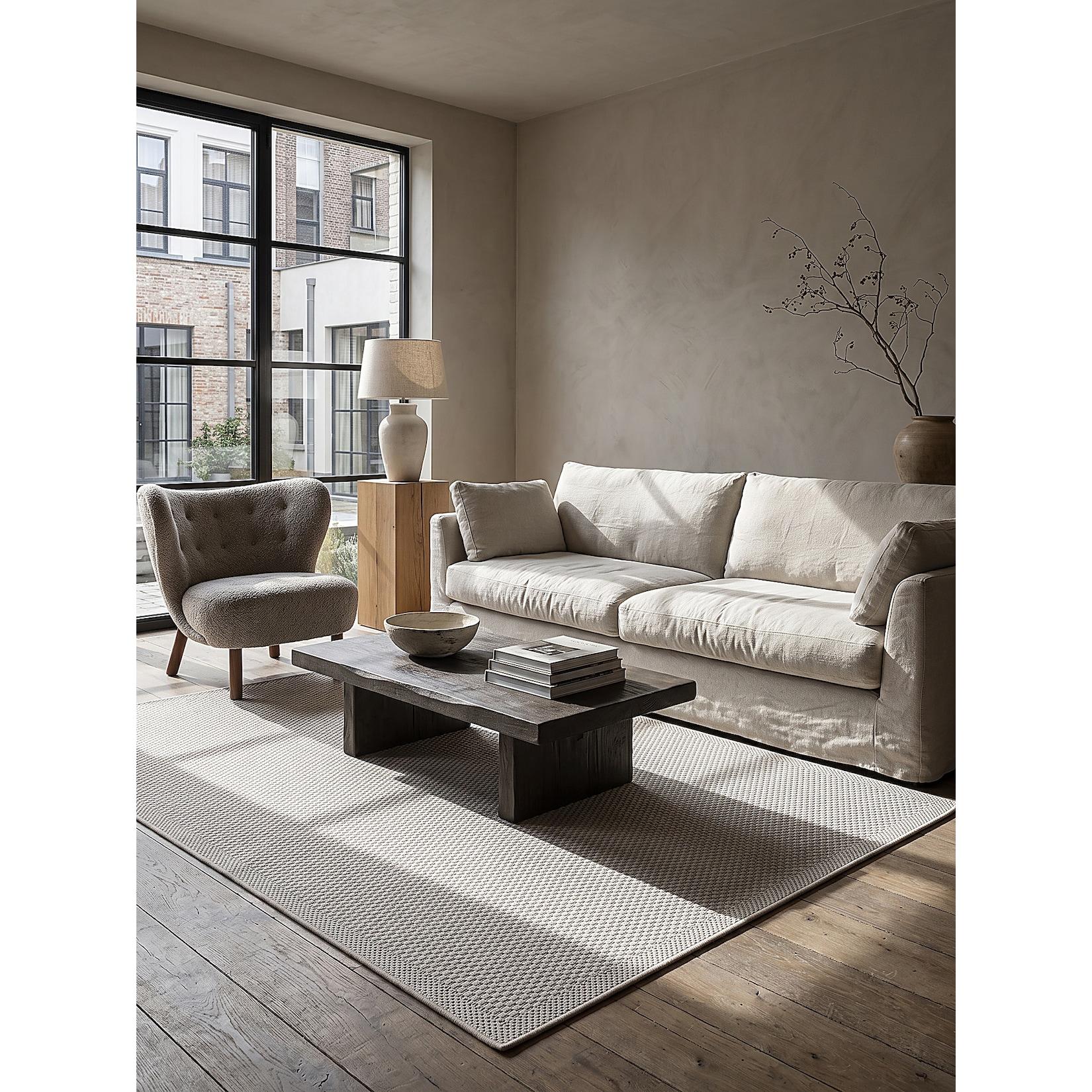 Flachgewebe-Teppich Polypropylen Creme 160x220 cm - NURE Kadima